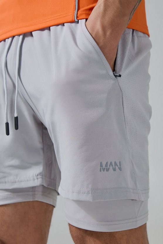 Man Active 2-in-1 Mesh-Shorts