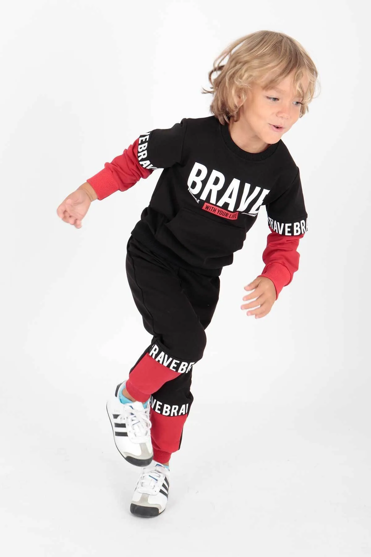 AHENGİM  Bedrucktes Brave-Trainingsanzug-Set für Jungen Ak2231