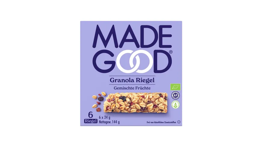 MADEGOOD Bio Granola Riegel Gemischte Früchte 144 g