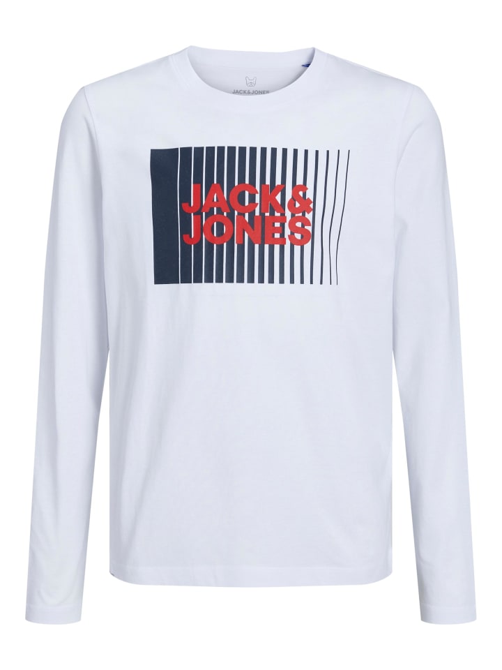 JACK & JONES Junior Langarmshirt in white günstig kaufen