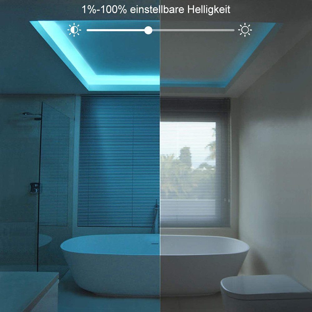 Rosnek LED Stripe 5m-15m,Smart WIFI,5050 RGB,Selbstklebend,LEDs Streifen, Lichterketten Lichtband
