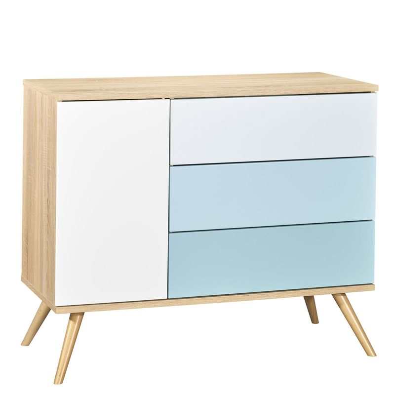 Commode 1 porte et 3 tiroirs Seventies