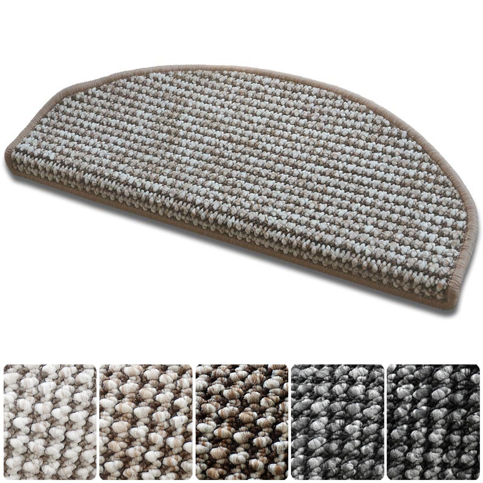 Stufenmatte Exeter, Stufenschutz, Treppenschoner, 5 Farben, 3 Varianten, Karat, Halbrund, Höhe: 9 mm, aus Polypropylen