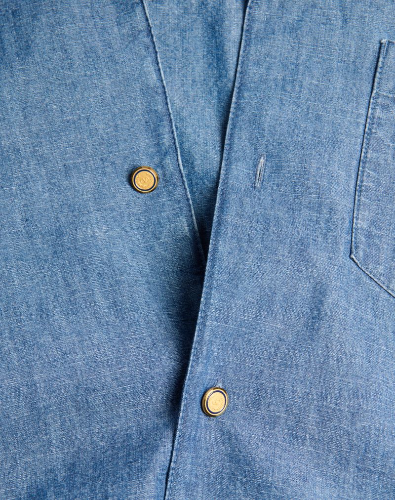 Camisa de boliche em jeans