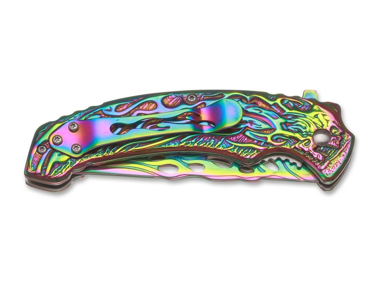 Rainbow Flaming Skull