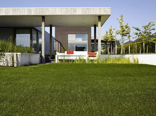 Kunstrasen FORESTLAND, Primaflor-Ideen in Textil, rechteckig, Höhe: 37 mm, realistische Optik, mit Drainagefunktion, ideal für Balkon & Terrasse