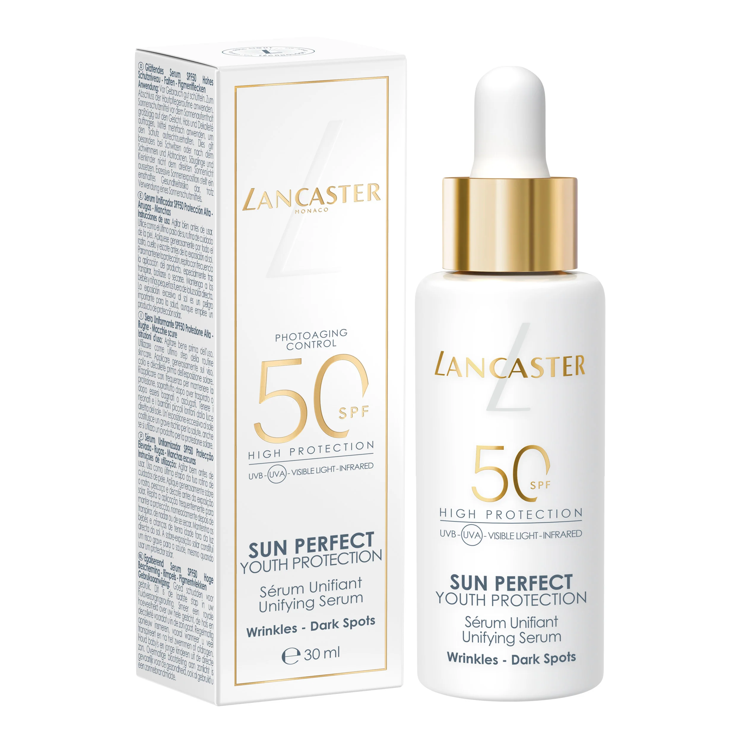 Sérum Unificador Sun Perfect SPF 50 - Protector solar facial de alta protección.