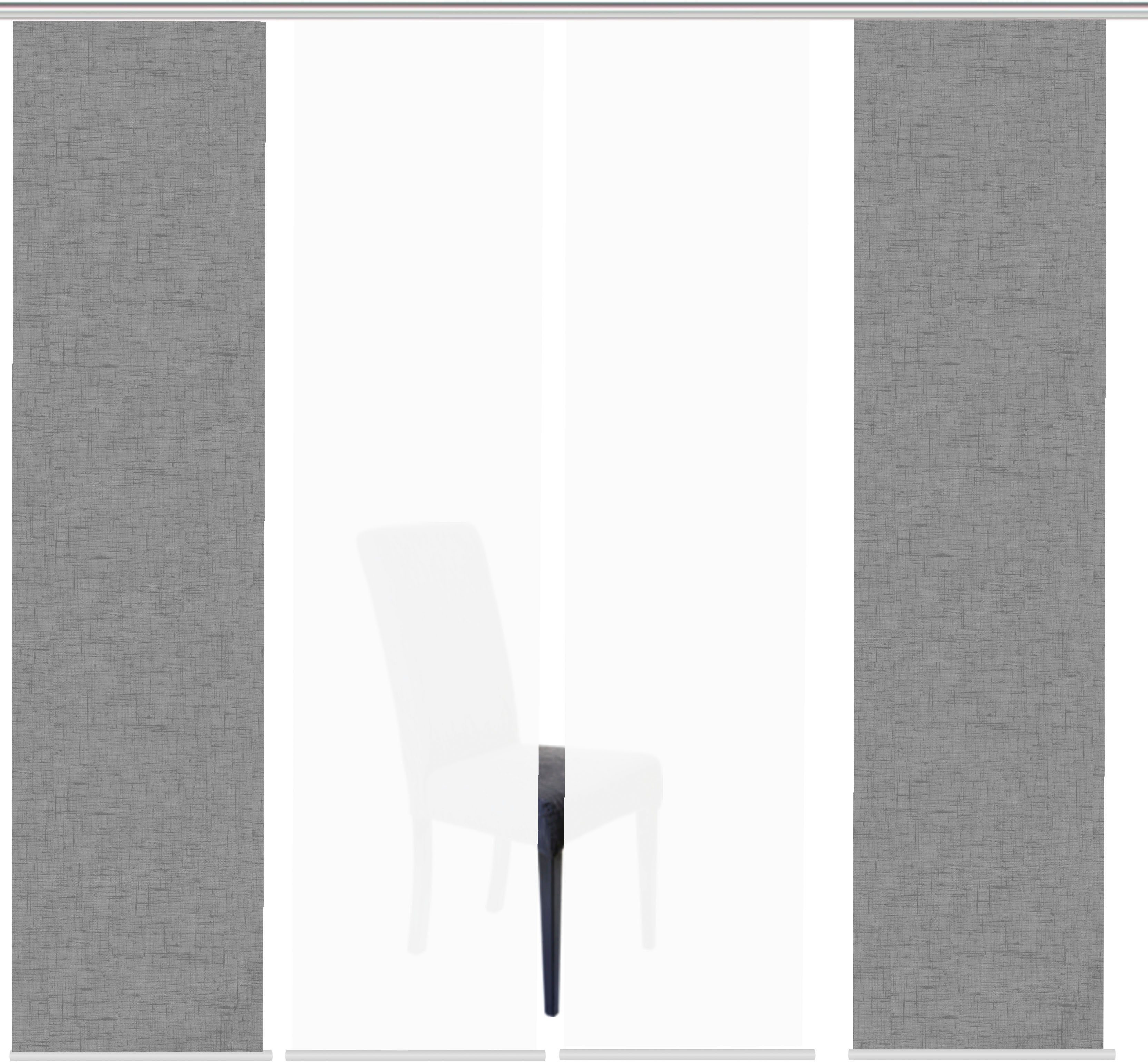 Schiebegardine PIVE 4er SET, HOME WOHNIDEEN, Paneelwagen (4 St), blickdicht, Schiebevorhang Digidruck 4er Set PIVE