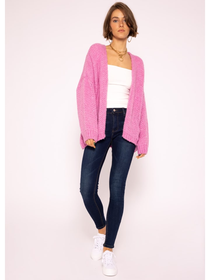 SASSYCLASSY Oversize Strick-Cardigan in Pink günstig kaufen