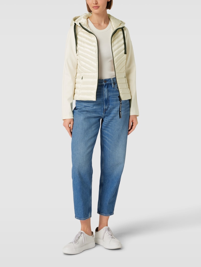 Daunenjacke mit Label-Details in offwhite
