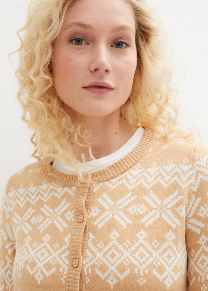 Strickjacke mit Norwegermuster