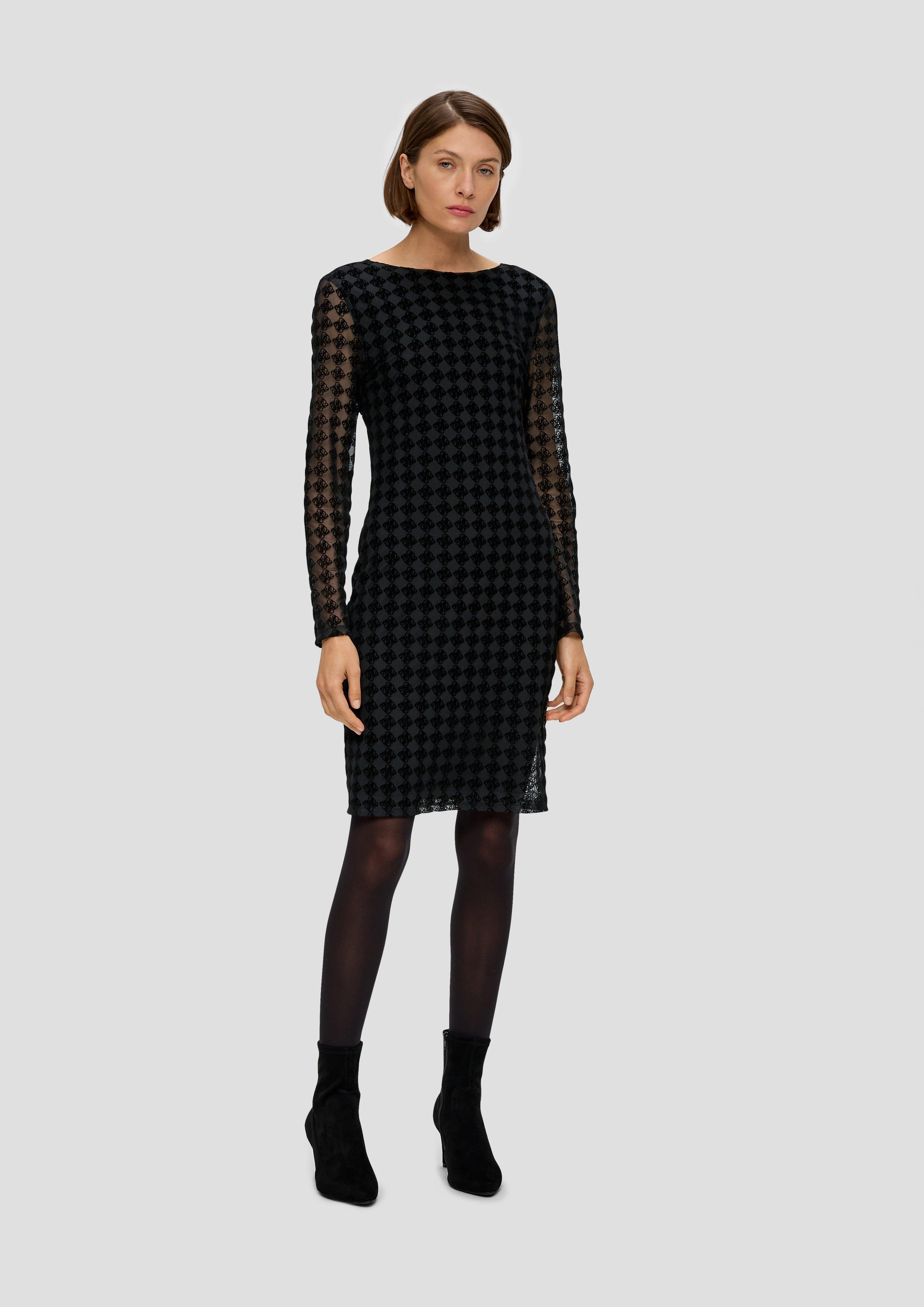Mesh-Kleid mit Allover-Flockprint  2138755-9999