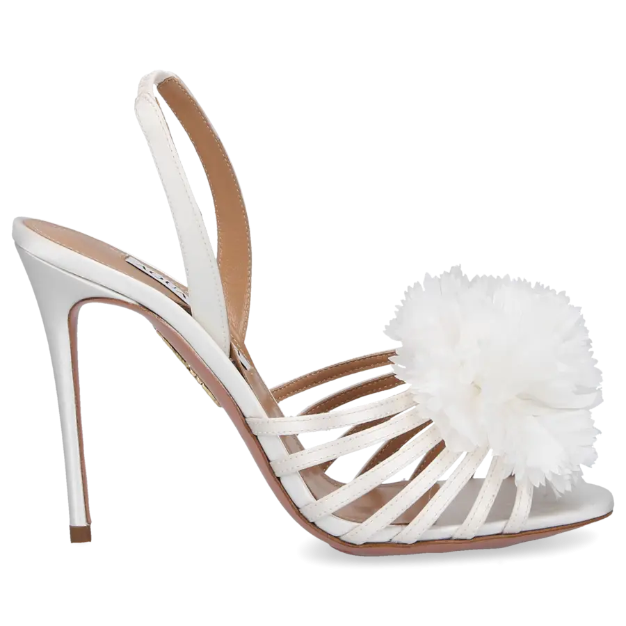 Aquazzura - Sandalen LOVE CARNATION 105 Satin - weiß