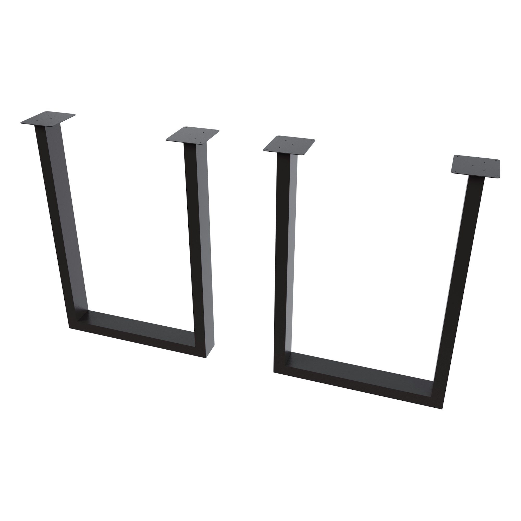 en.casa Tischgestell, Holsted Tischkufen 2er Set Stahl 40 x 28 cm Schwarz, matt