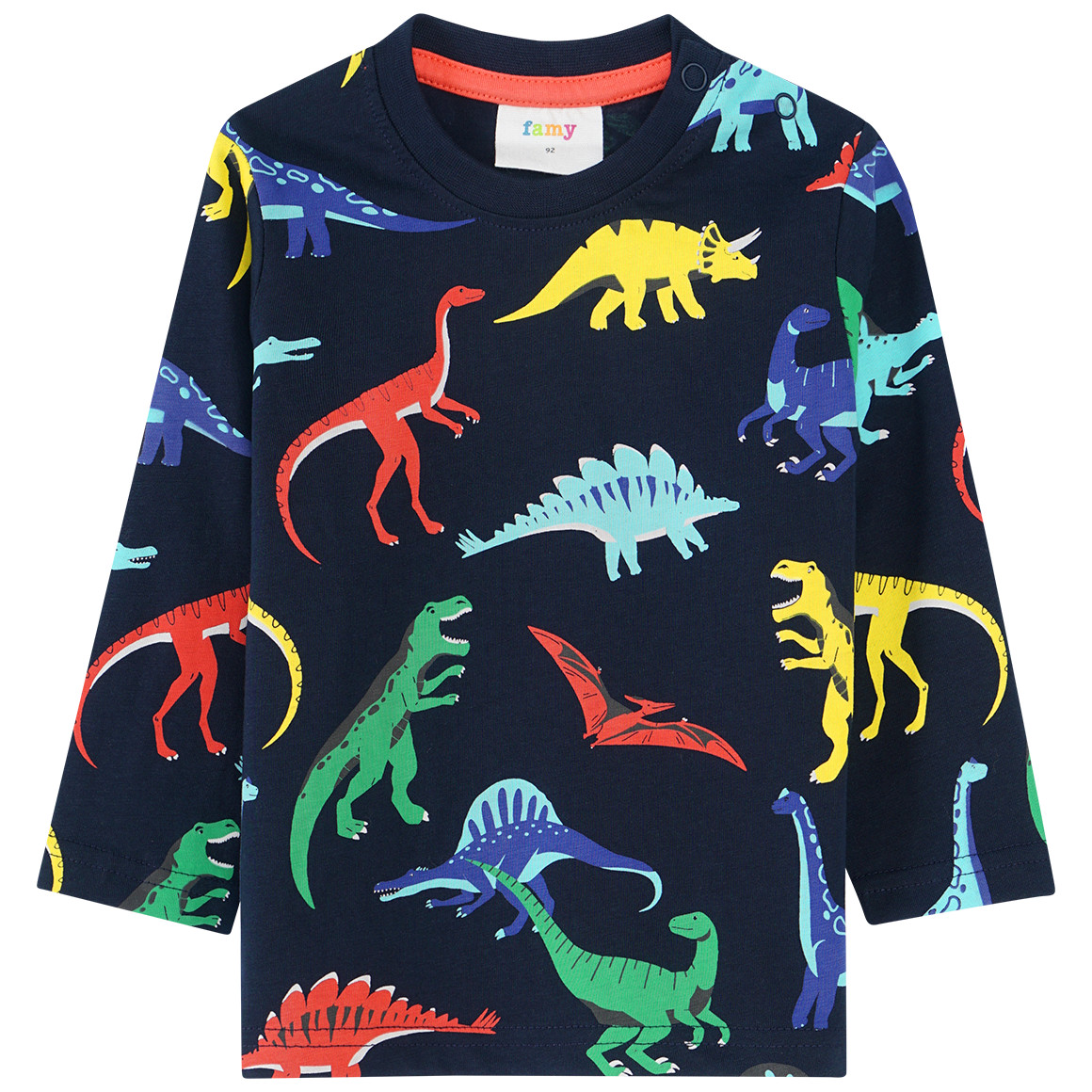 Baby Langarmshirt mit Dino-Allover