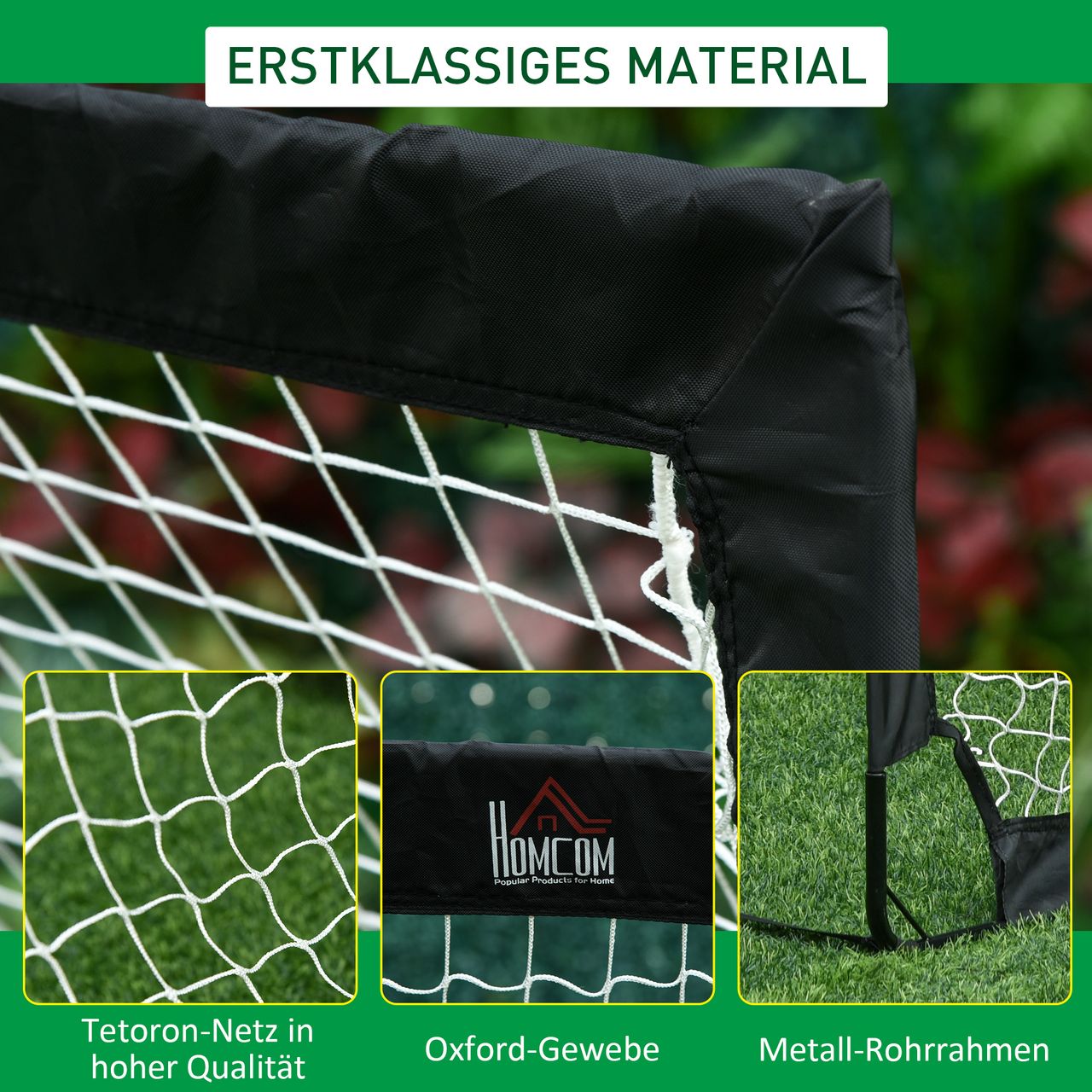 HOMCOM Fußballtore Fußballnetz 2er Set Minitore Faltbar