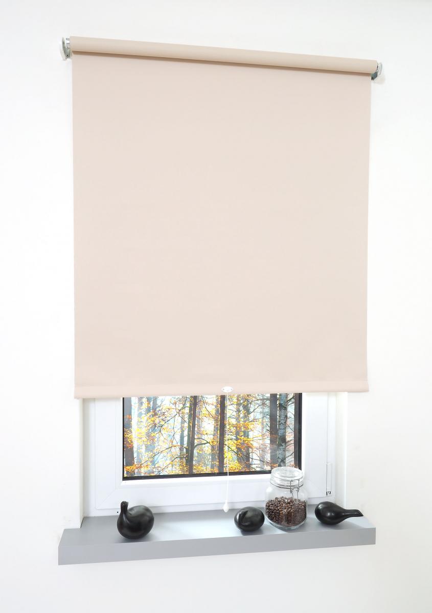 Bella Casa Rollo, Mittelzugrollo Uni Verdunkelung, 92 x 180 cm, cream