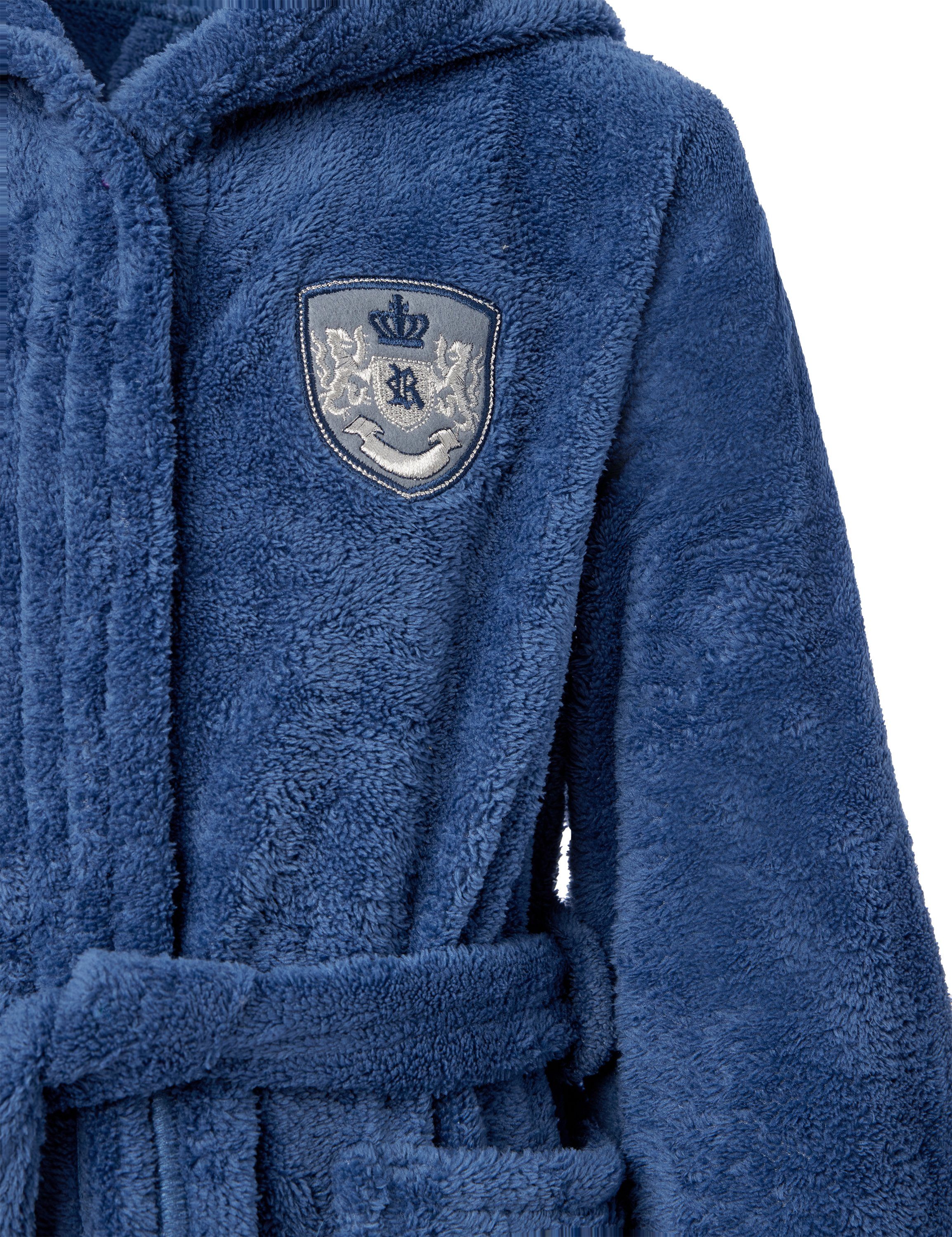 L&L Bademantel Jungen & Jugend Bademantel mit Kapuze LL0031, 3/4, Polyester, Kapuze