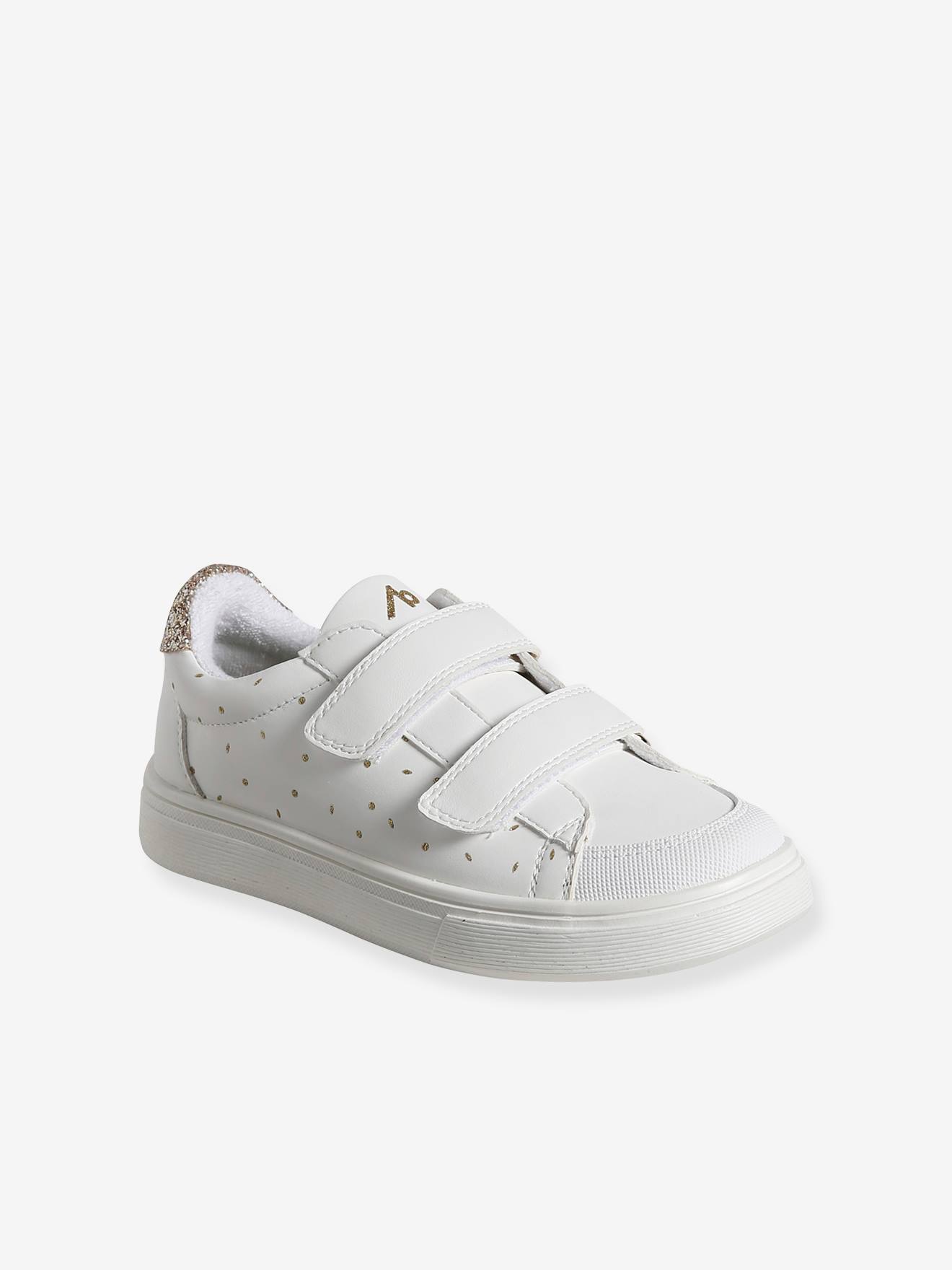 Vertbaudet Kinder Sneakers mit Gold-Details - weiß bedruckt