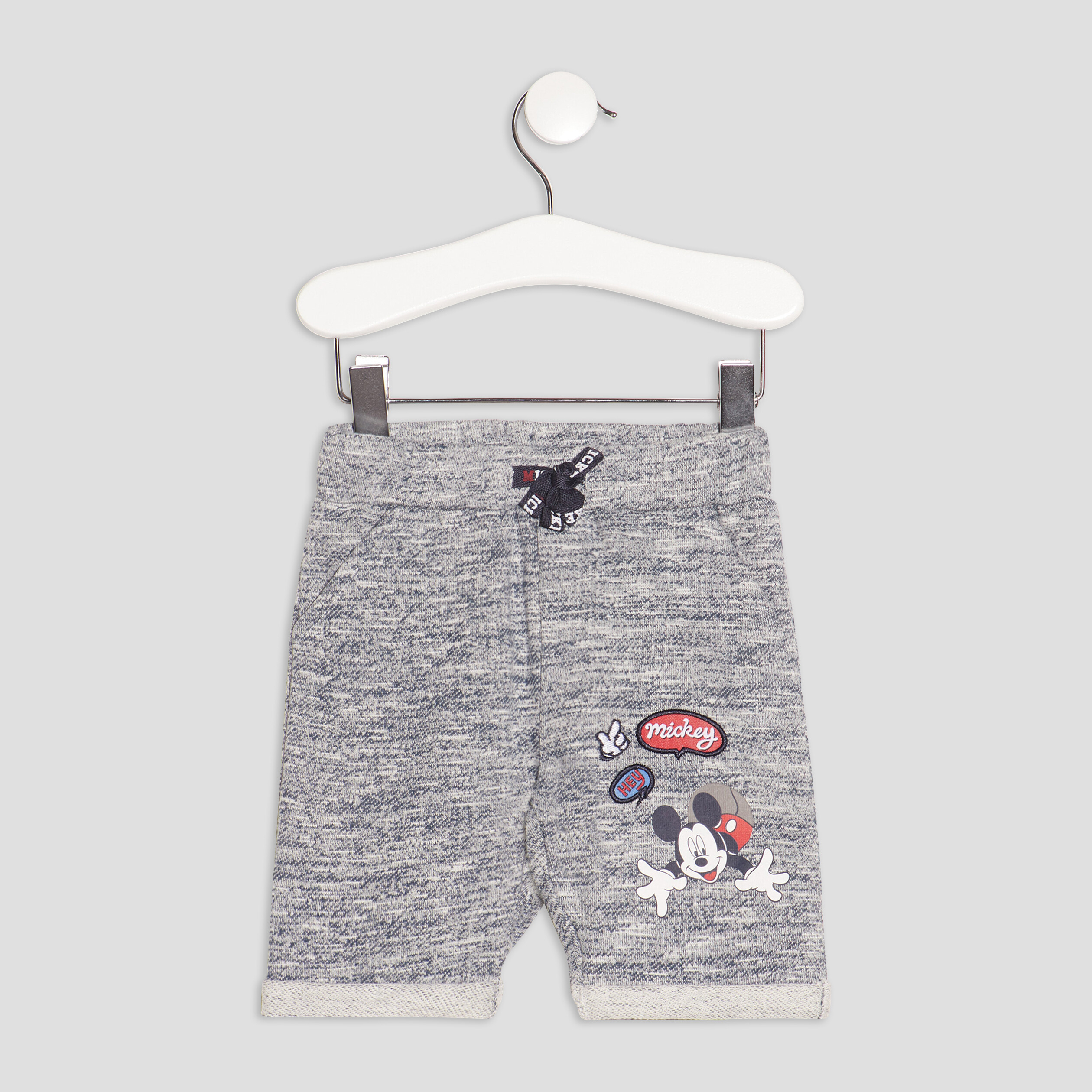 Short droit Mickey gris bébé garçon | La Halle