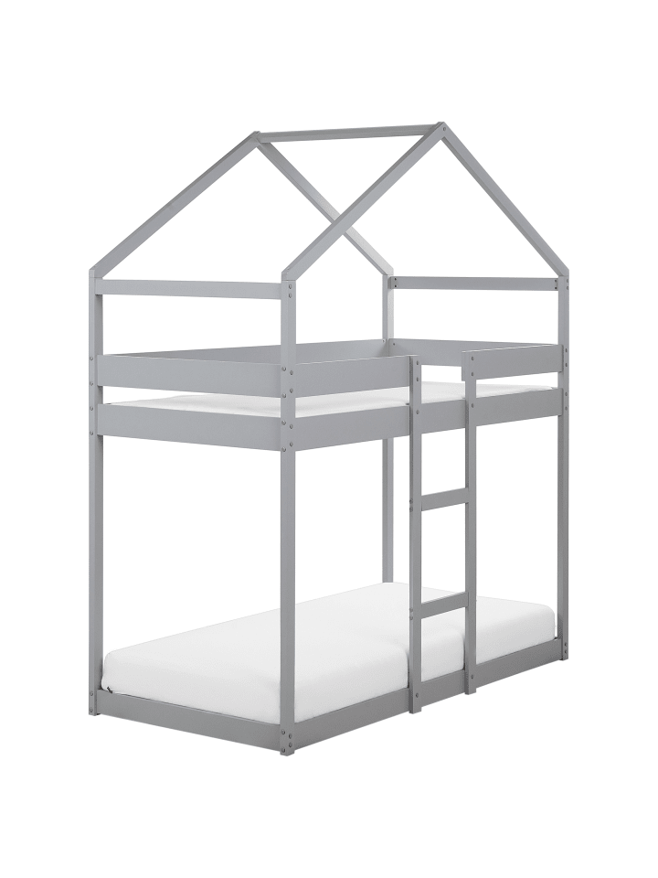 Beliani Hochbett LABATUT in Grau - (W) 92 x (H) 230 x (L) 206 cm günstig kaufen onesize