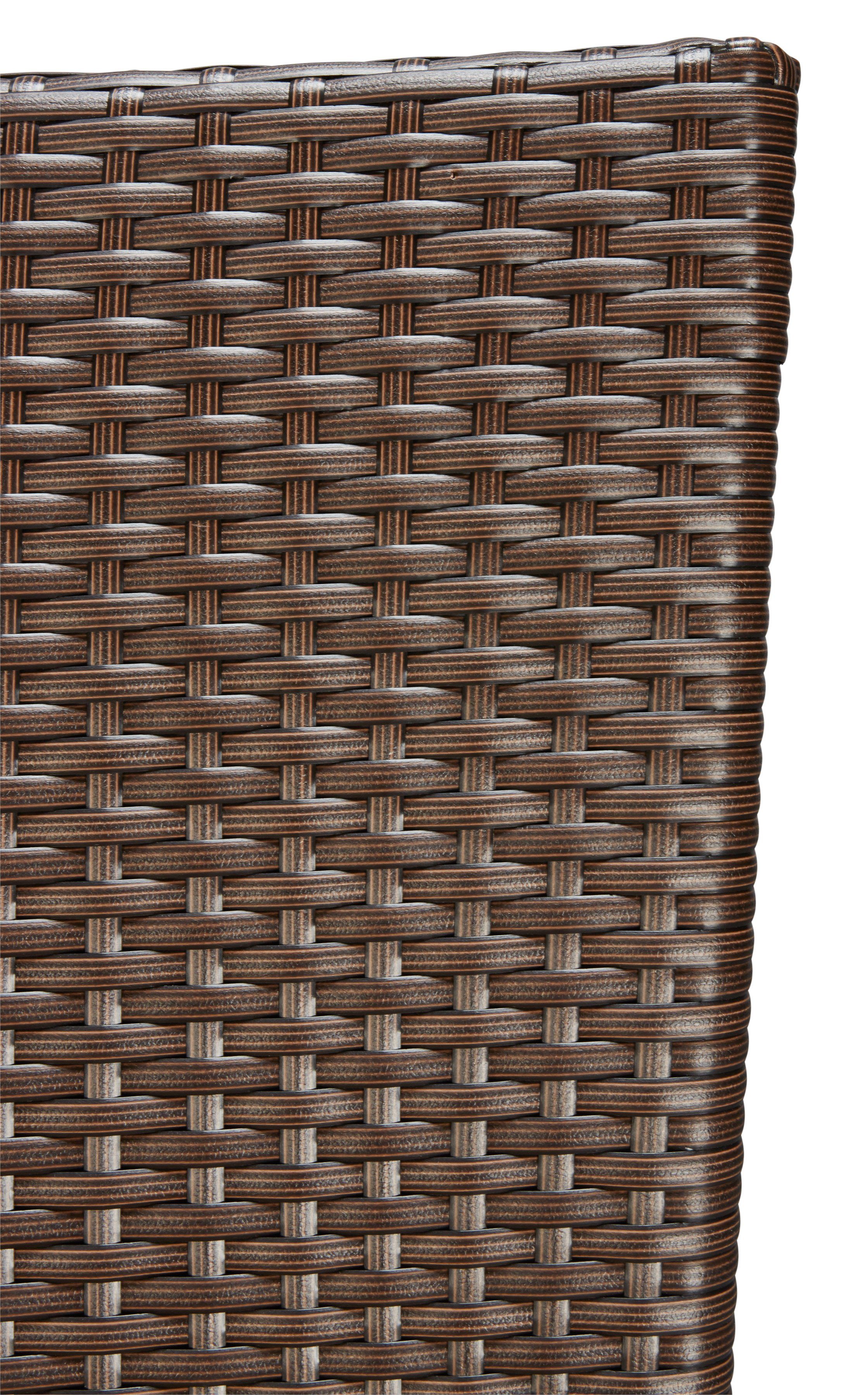 MERXX Gartensessel Caletta (Set, 2-St), 2er Set, Polyrattan, stapelbar, braun, inkl. Auflage