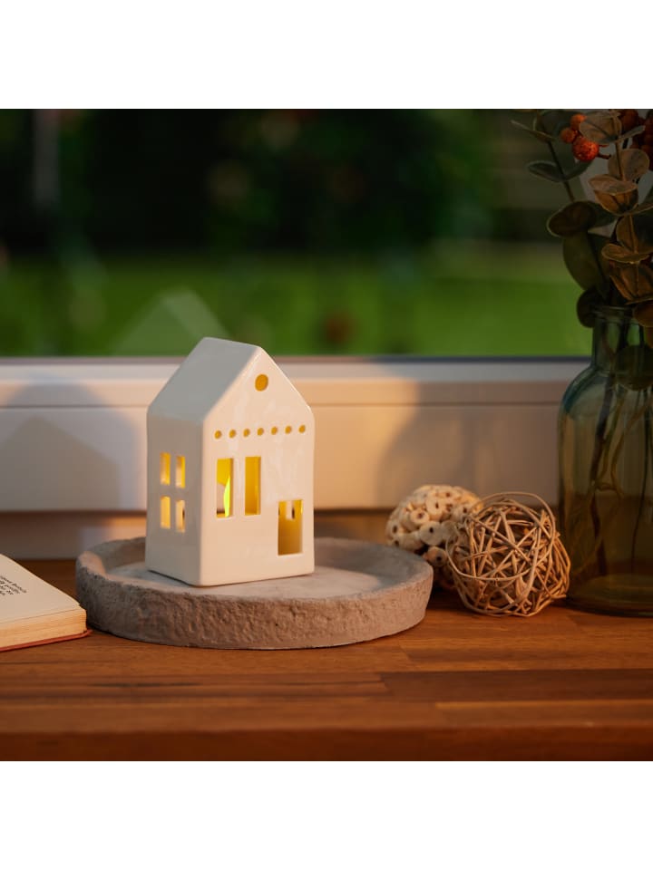 relaxdays Teelichthaus in Weiß - (B)7 x (H)12 x (T)6 cm günstig kaufen onesize