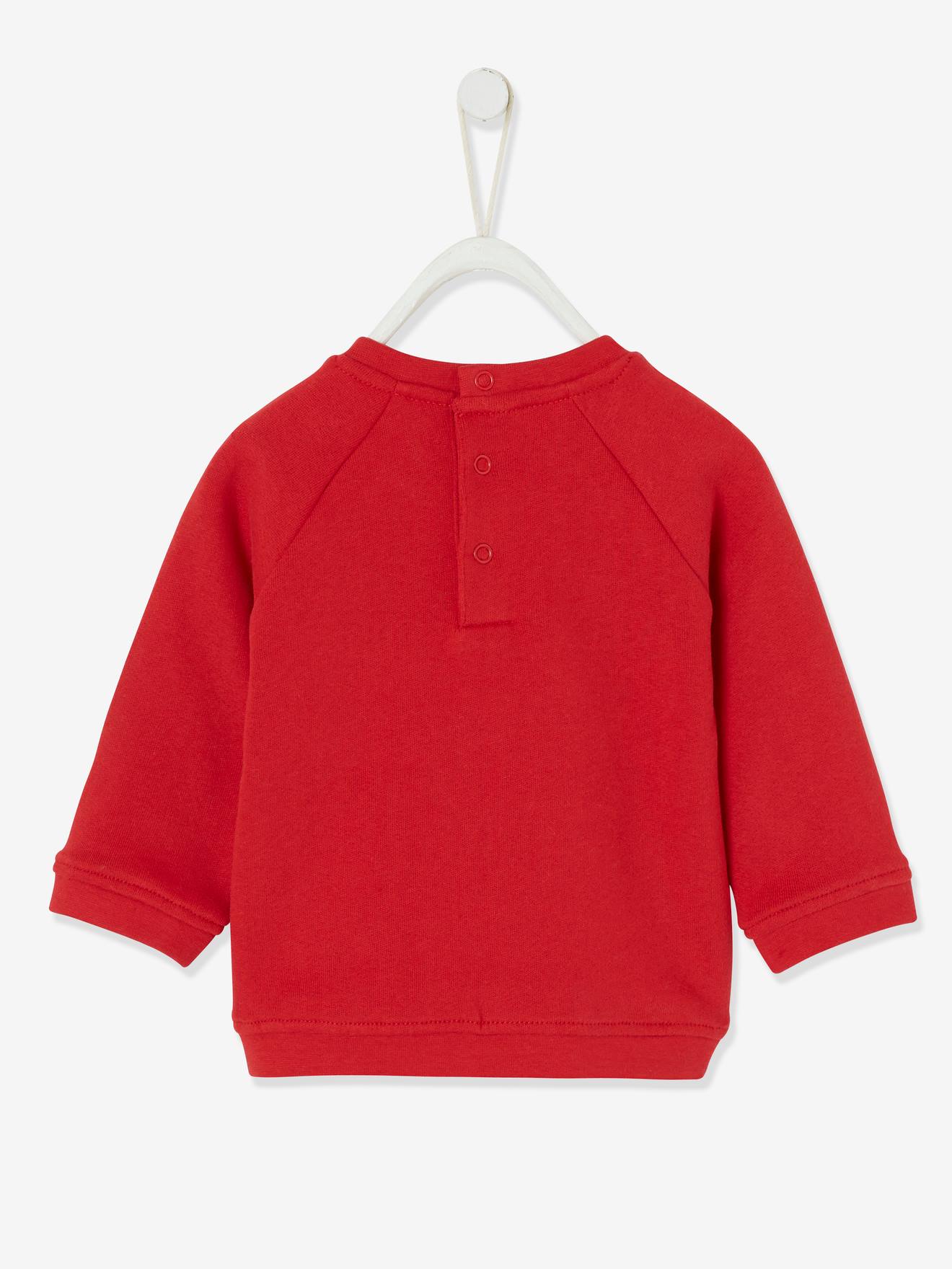 Sweat de Noël bébé garçon avec message rouge brique