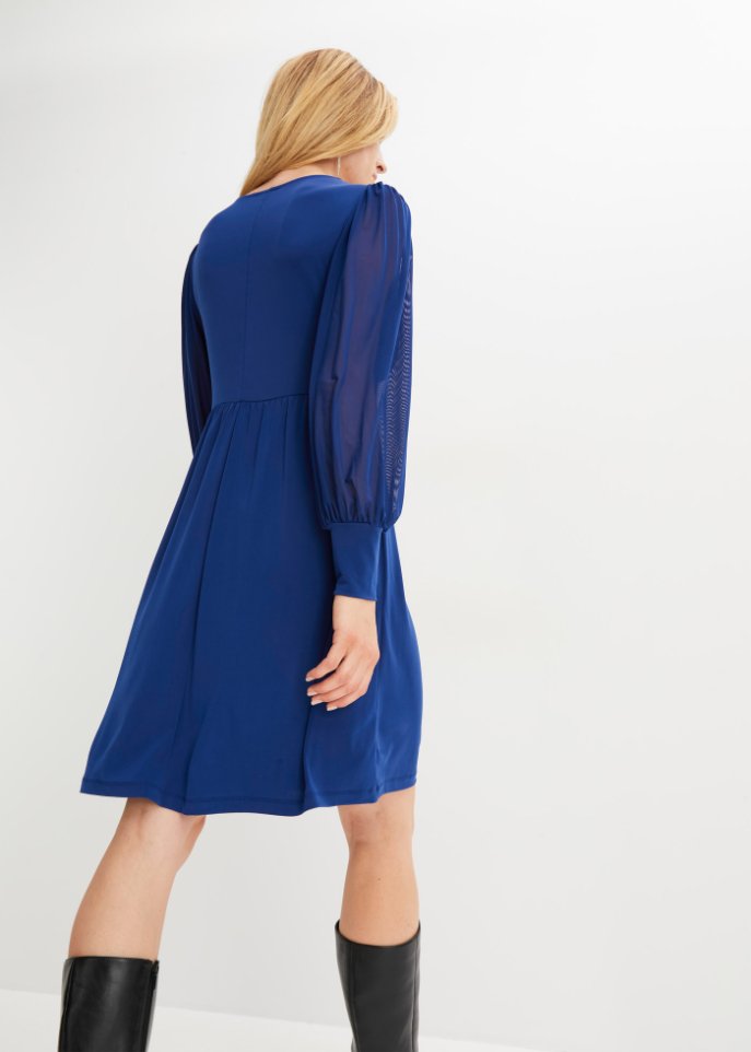 Kleid mit Mesh-Ärmeln