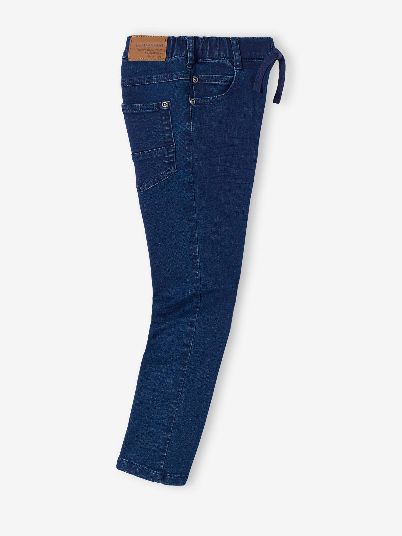 Slim en molleton effet denim garçon facile à enfiler stone