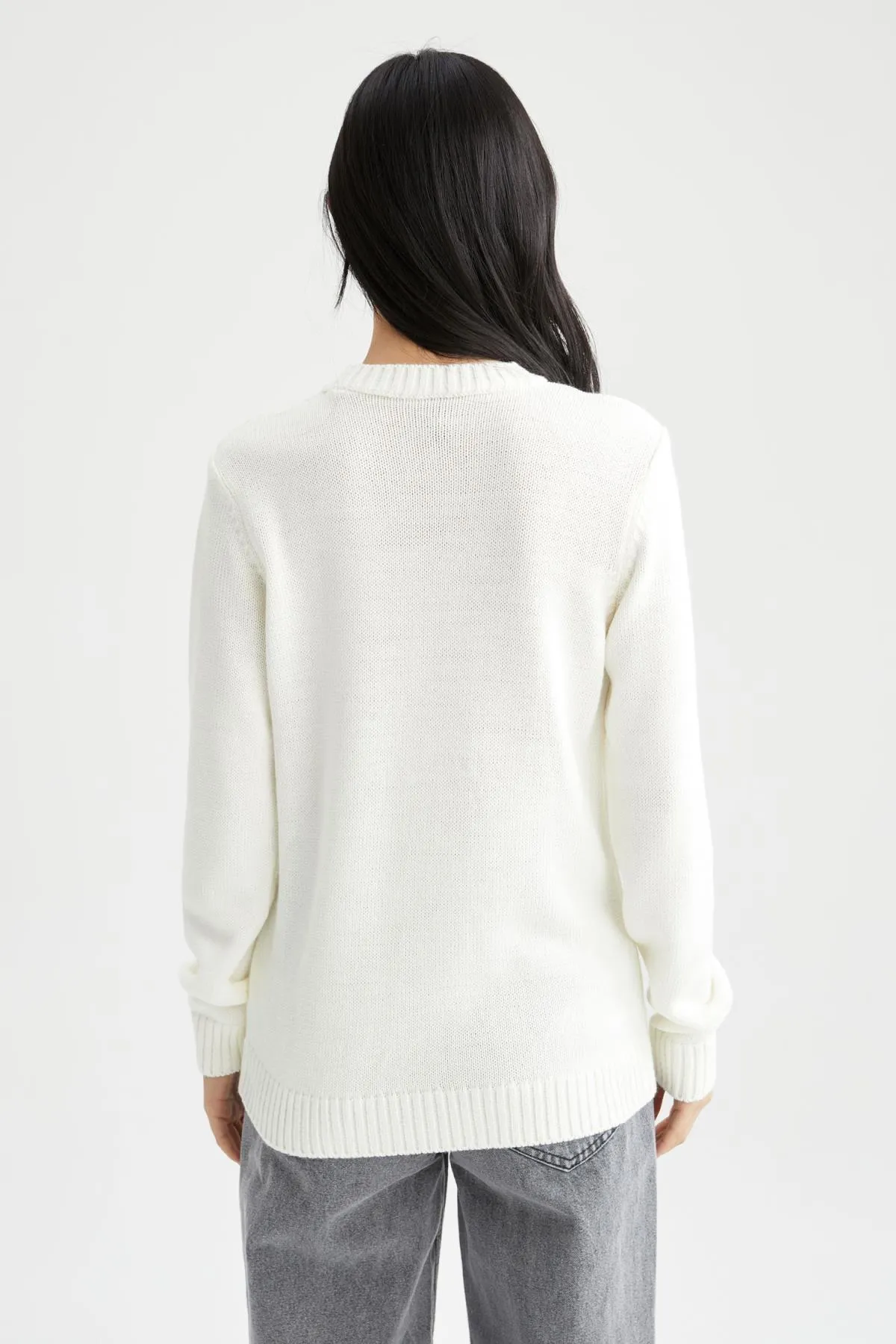 DeFacto  Pullover mit normaler Passform und Rundhalsausschnitt
