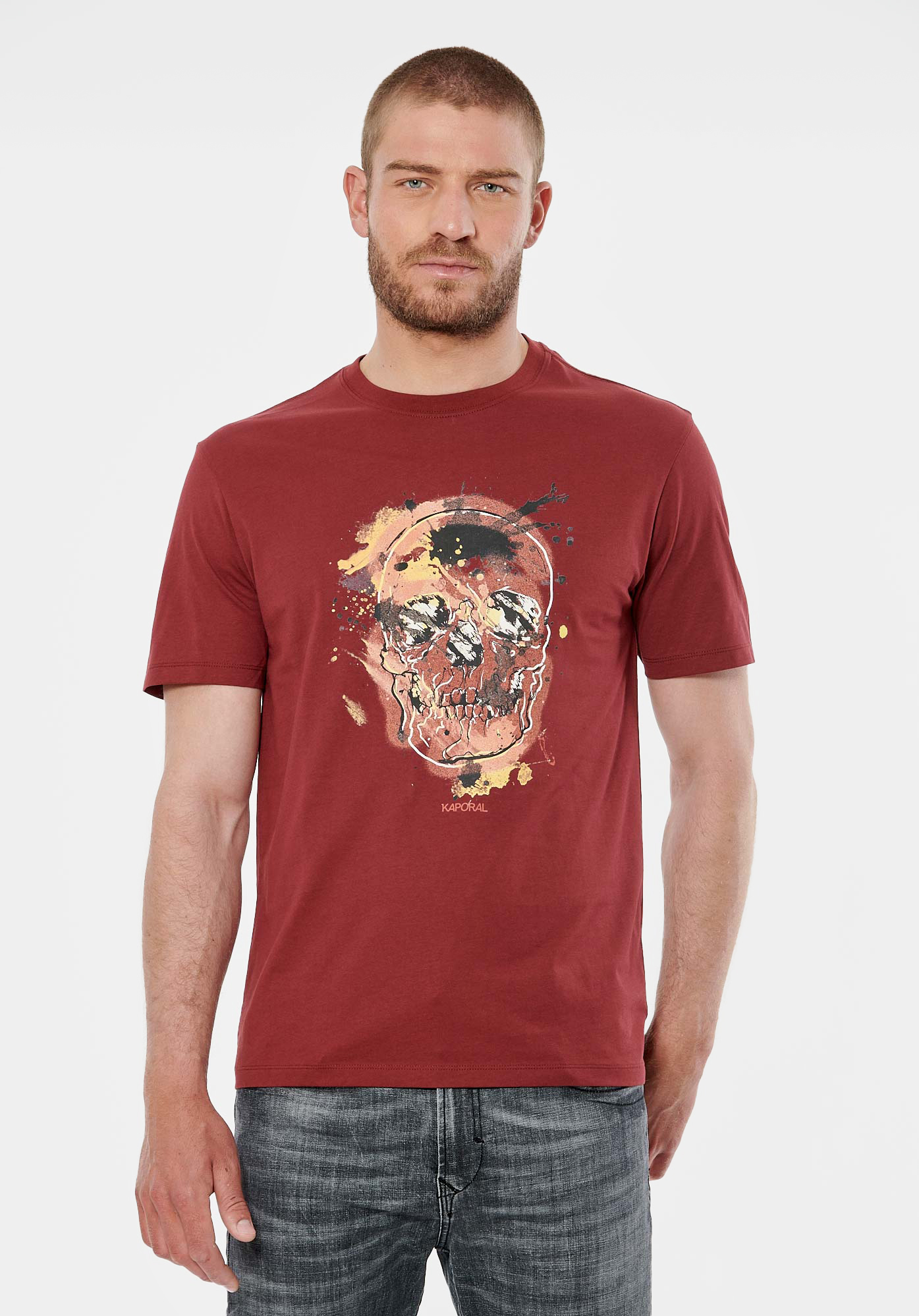 TAINT  T-shirt bordeaux homme 100% coton bio
