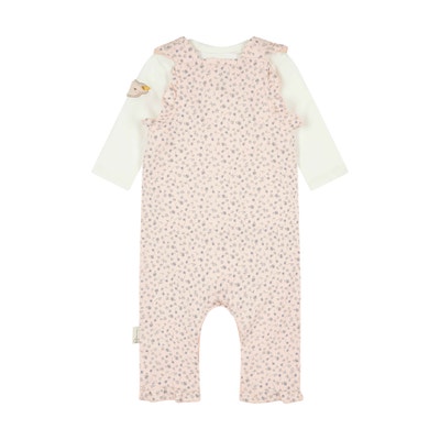 Set Strampler + T-Shirt langarm, rosa für Mädchen