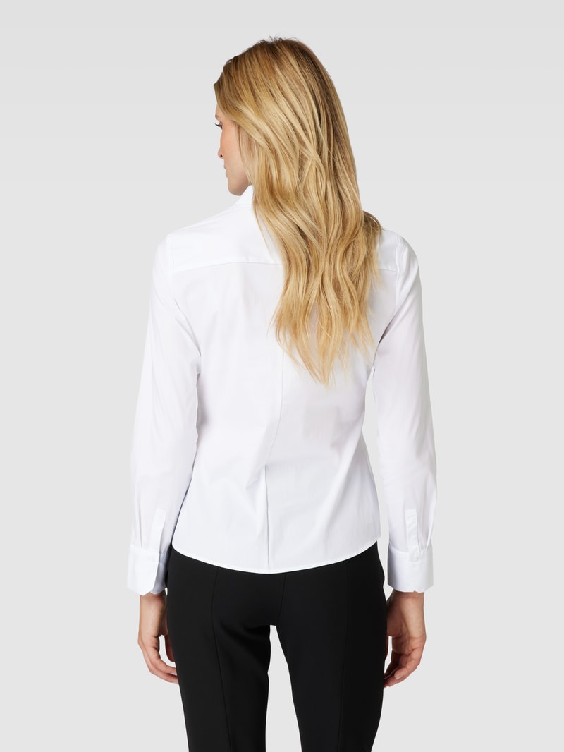 Hemdbluse mit verdeckter Knopfleiste in weiß