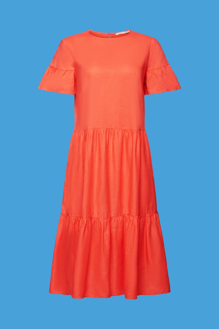 Midikleid, Baumwolle-Leinen-Mix