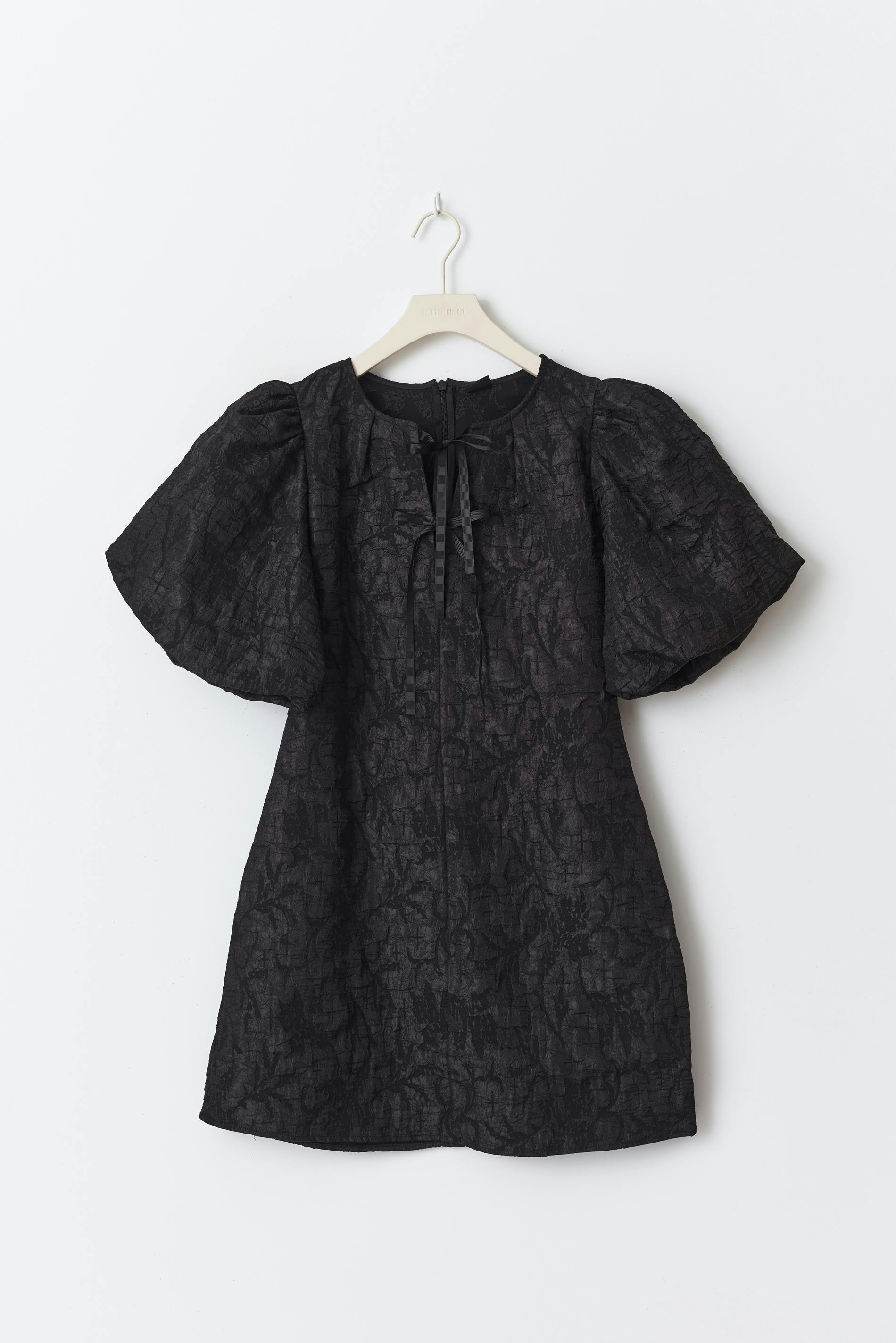Brocade puff sleeve dress