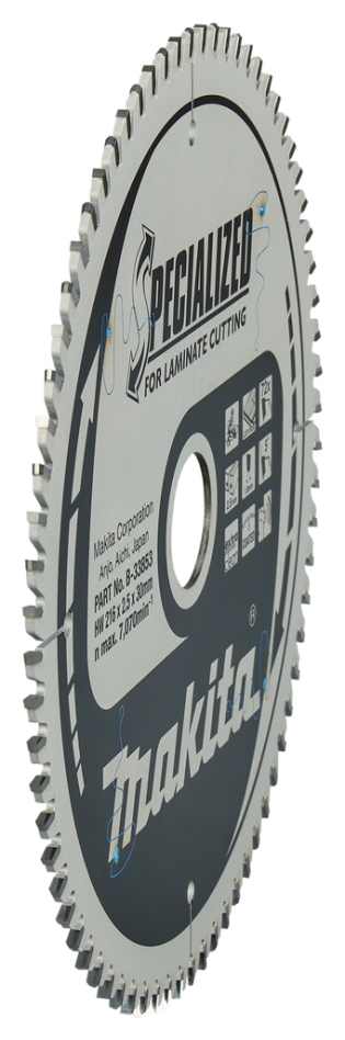 Makita Accessories B-33853 Λεπίδα πριονιού κοπής γωνιών Specialized Laminate TCG 216 x 30 x 2,5 mm T72