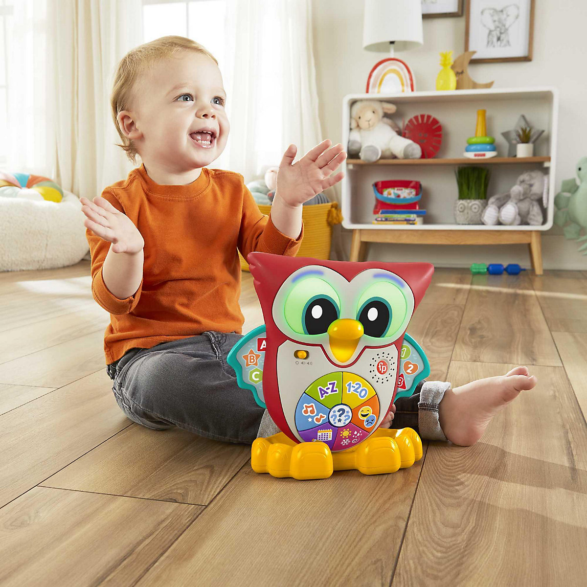 Fisher-Price BlinkiLinkis Schlaue Eule, Kleinkinderspielzeug, deutsche Ausgabe