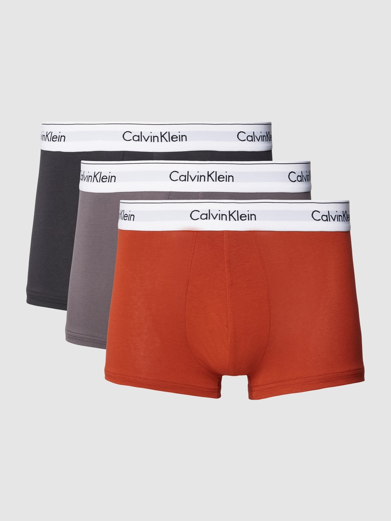 Trunks mit elastischem Logo-Bund im 3er-Pack in koralle