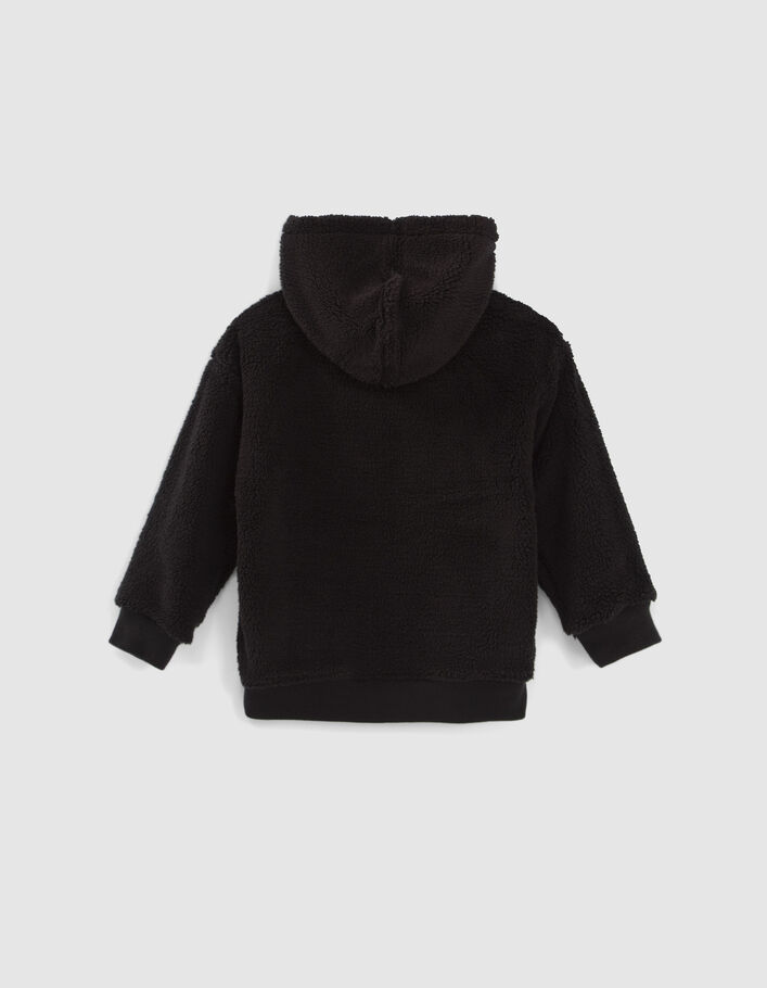 Cardigan réversible noir Sherpa et molleton garçon