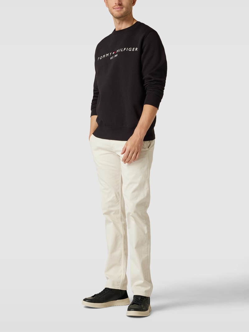 Sweatshirt mit Label-Stitching Modell 'TOMMY LOGO SWEAT' in schwarz