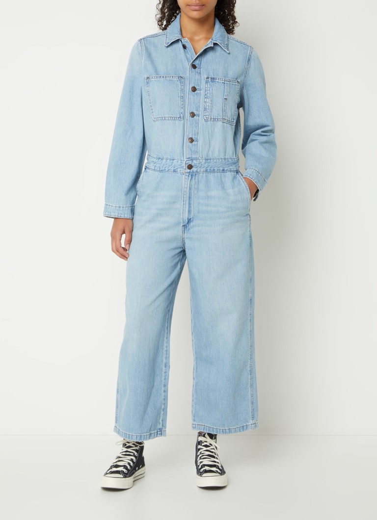 Levi's Wide fit cropped denim dungarees
