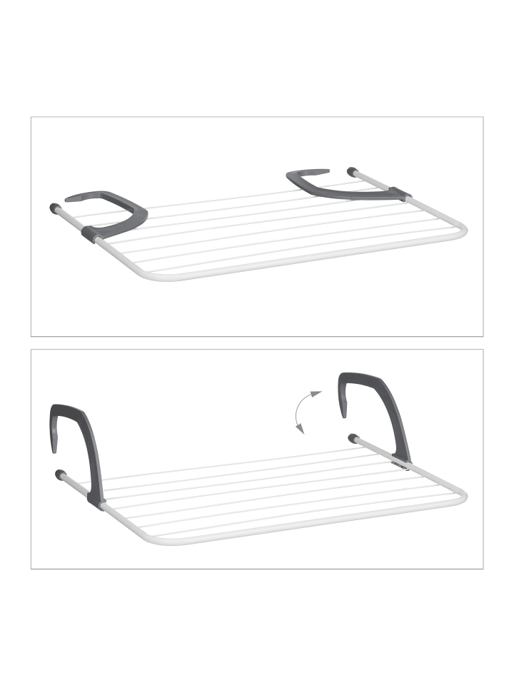 relaxdays Hängetrockner in Weiß/ Grau - (B)63 x (H)15 x (T)67 cm günstig kaufen onesize