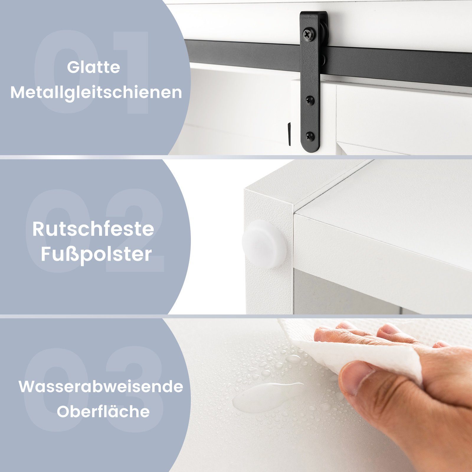 COSTWAY Waschmaschinenumbauschrank Badregal aus Holz, mit Schiebetür