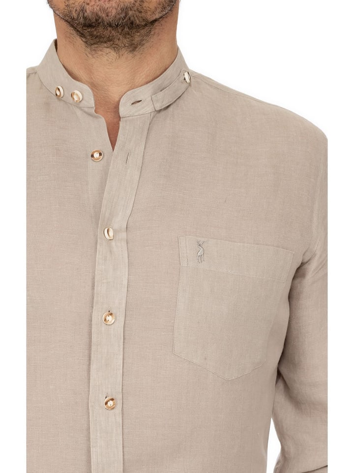 Almsach Stehkragenhemd 720LI-LA in beige günstig kaufen