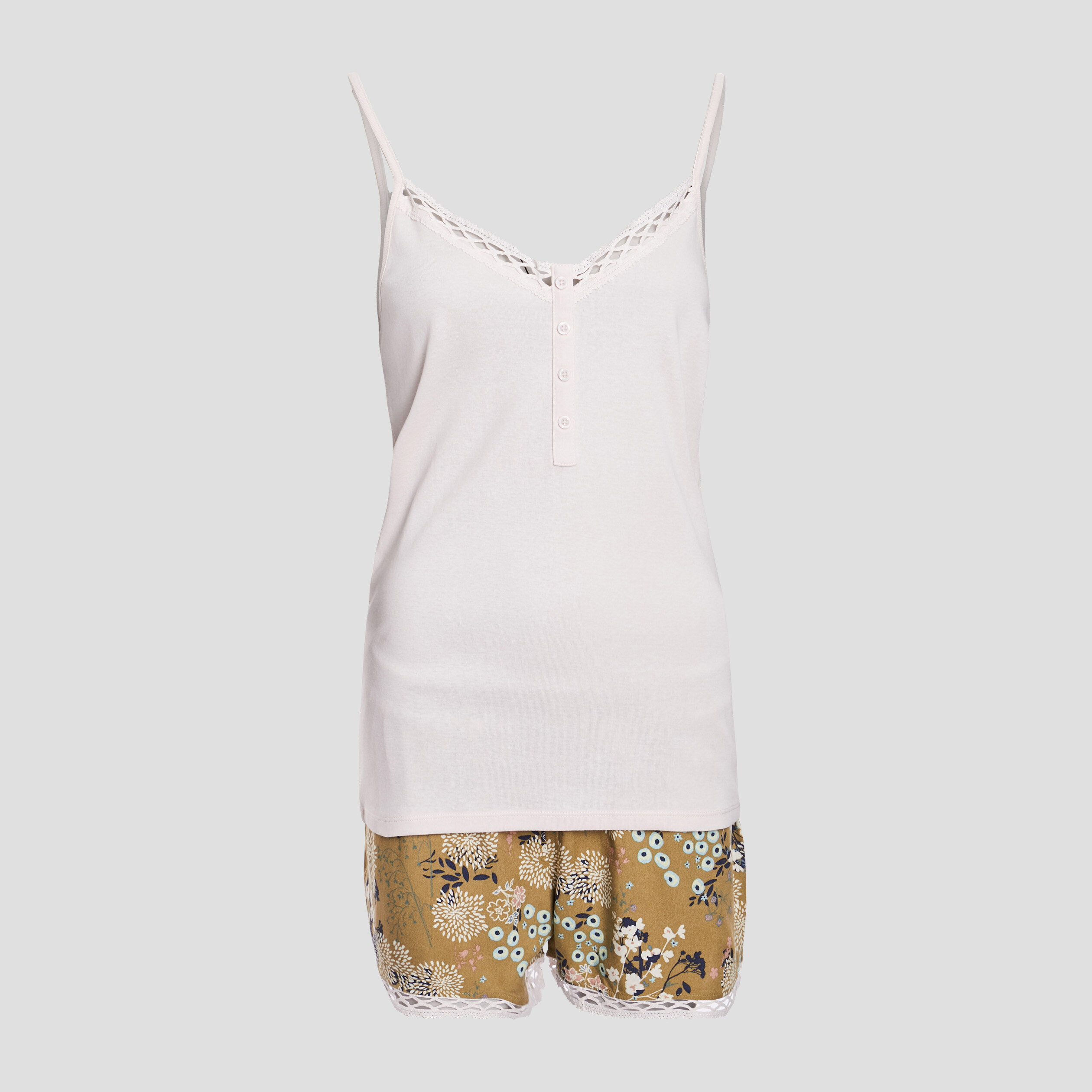 Ensemble pyjama 2 pièces vert olive femme | La Halle