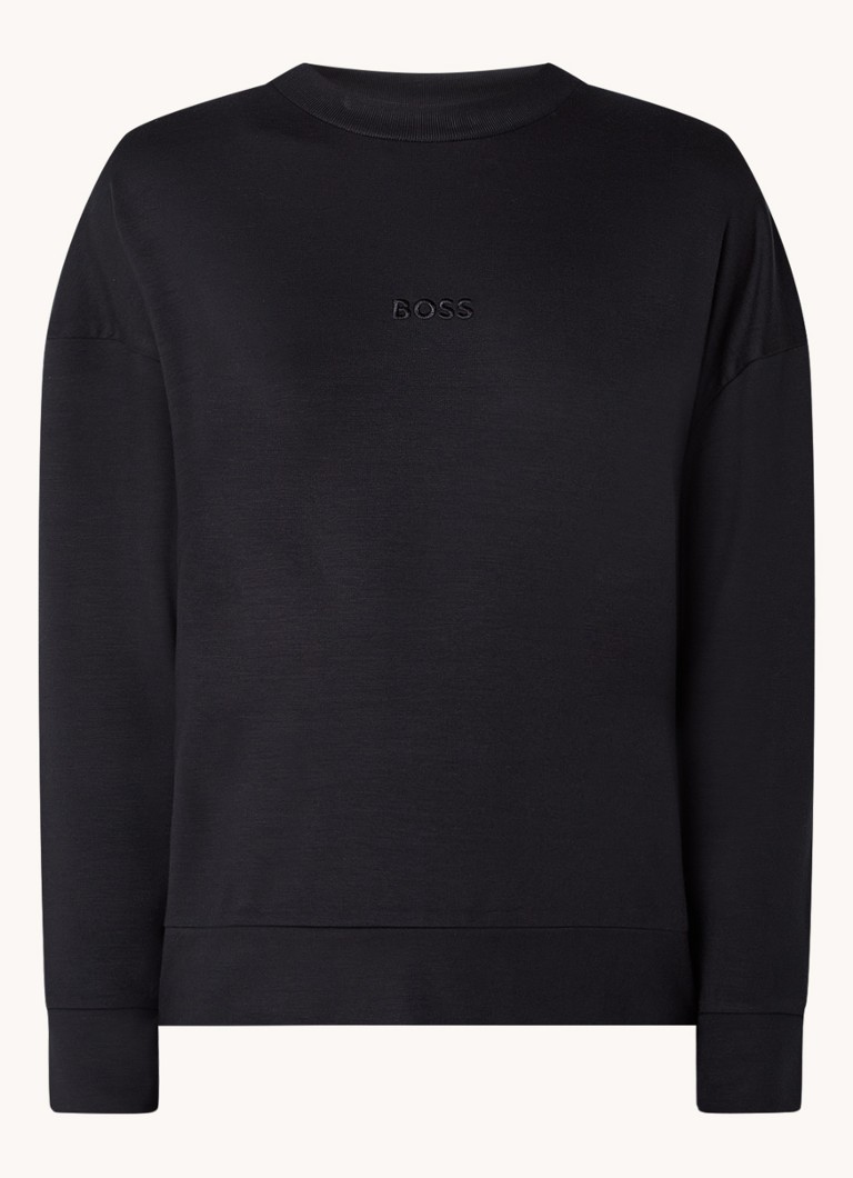 Pulover HUGO BOSS Select Lounge cu logo brodat