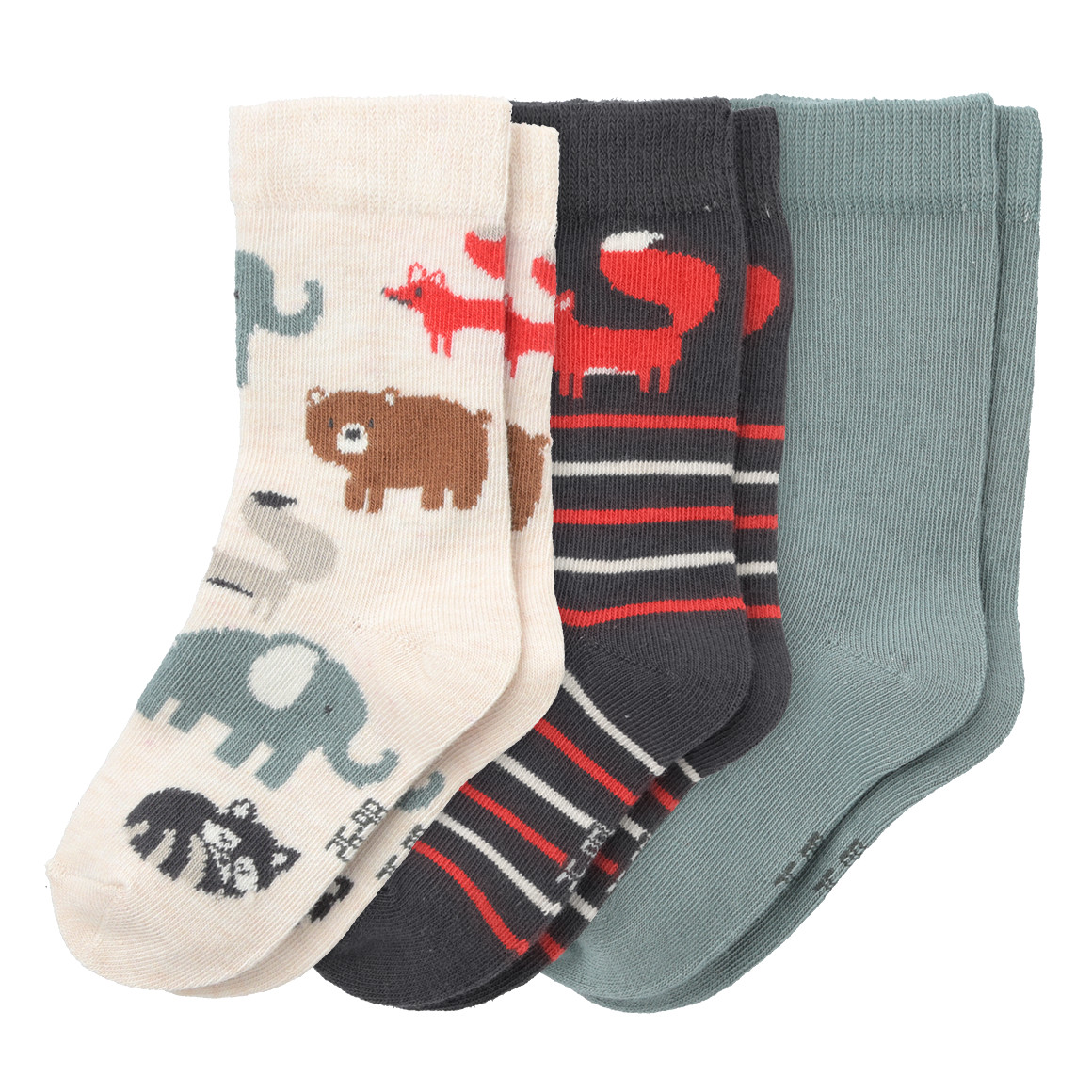3 Paar Baby Socken mit Tier-Motiven