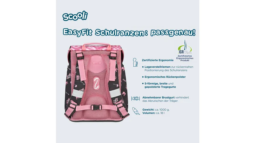 Scooli Barbie EasyFit Schulranzen-Set 5teilig