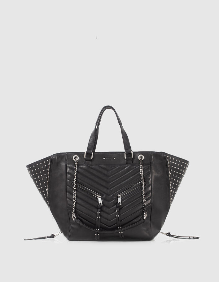 Sac cabas LE 1440 Rock noir cuir clouté Femme